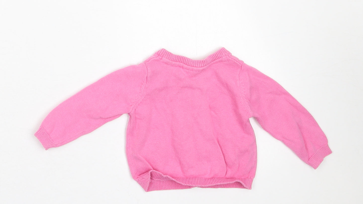 NEXT Girls Pink  Cotton Cardigan Jumper Size 0-3 Months  Button