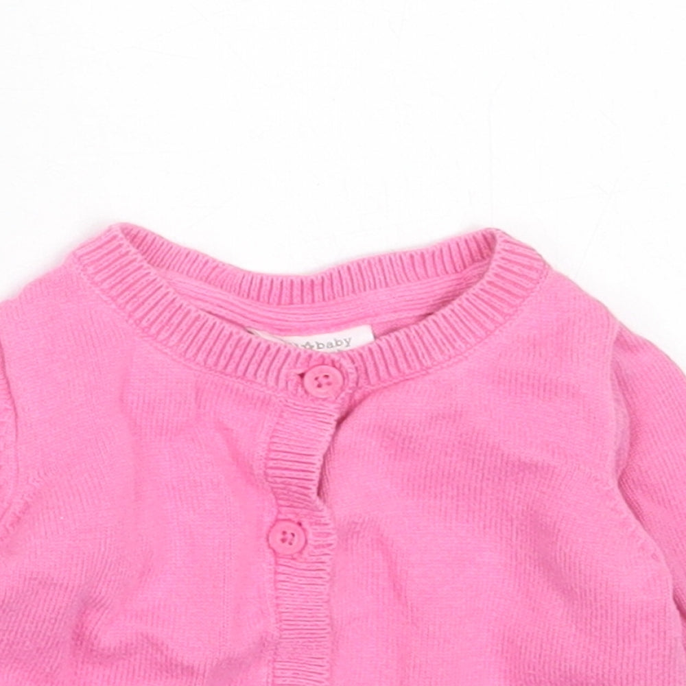 NEXT Girls Pink  Cotton Cardigan Jumper Size 0-3 Months  Button
