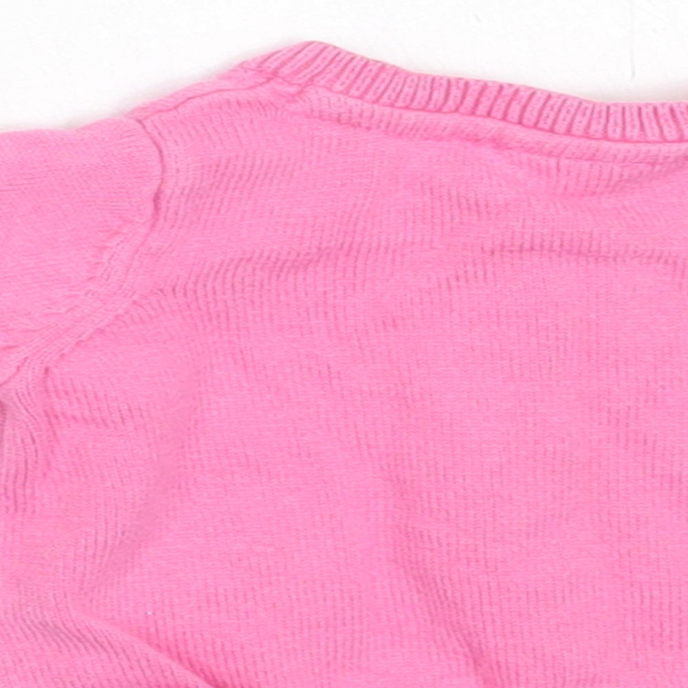 NEXT Girls Pink  Cotton Cardigan Jumper Size 0-3 Months  Button