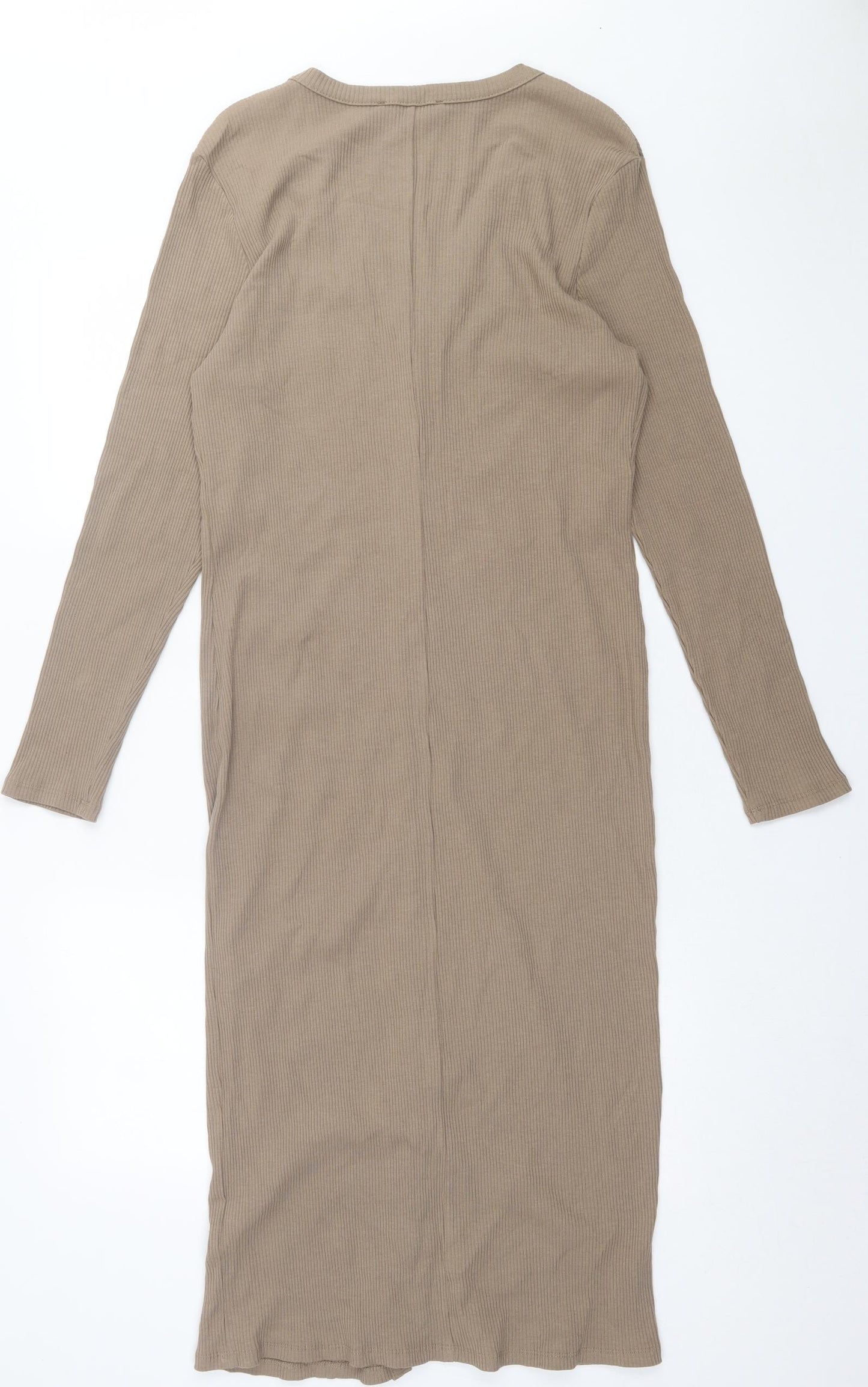 Primark Womens Brown  Cotton A-Line  Size 20  V-Neck Button