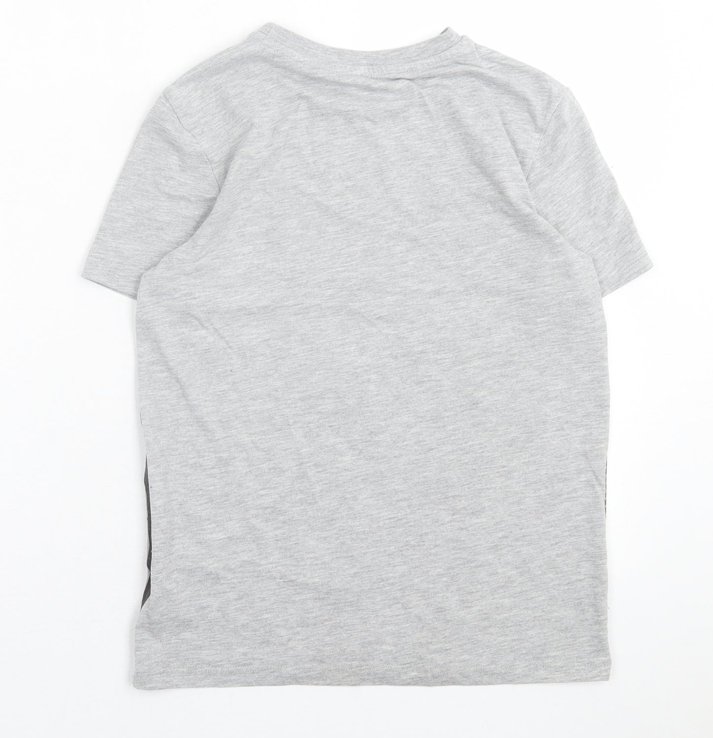 pep&co Girls Grey  Polyester Basic T-Shirt Size 10-11 Years Crew Neck Pullover