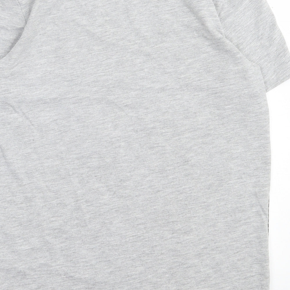 pep&co Girls Grey  Polyester Basic T-Shirt Size 10-11 Years Crew Neck Pullover