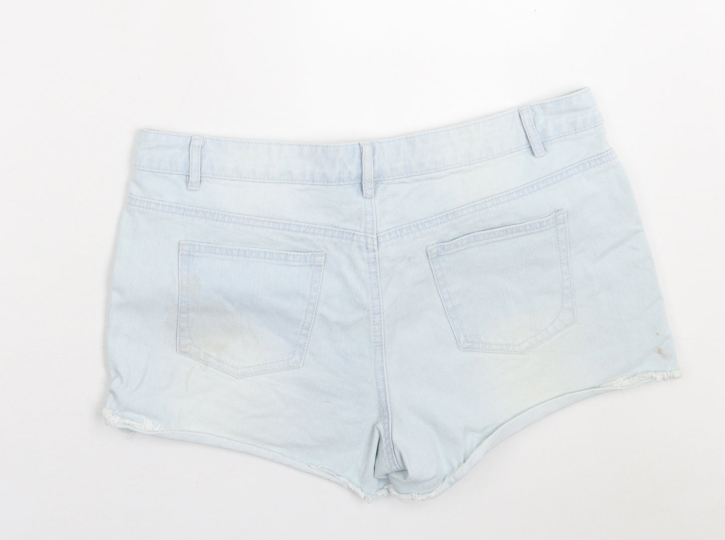 George Womens Blue Geometric Cotton Boyfriend Shorts Size 14 L3 in Regular Button