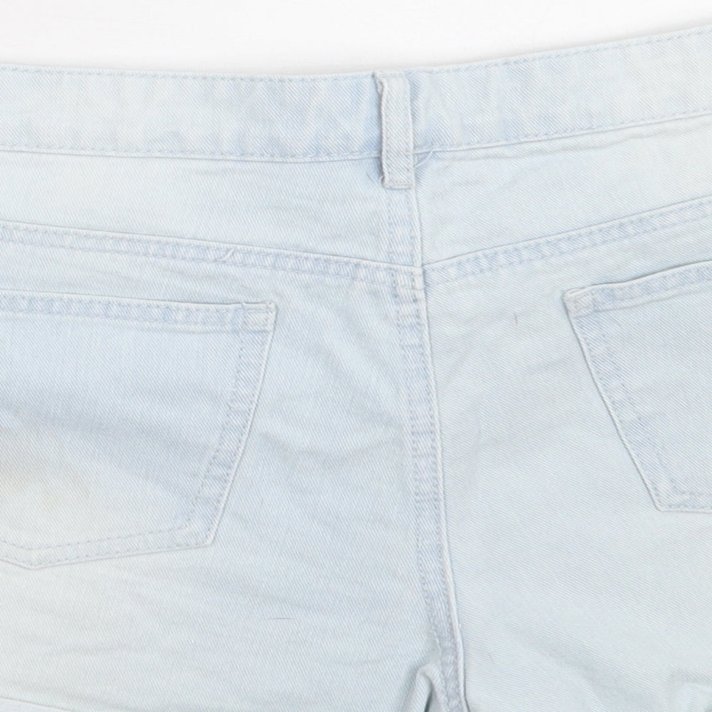 George Womens Blue Geometric Cotton Boyfriend Shorts Size 14 L3 in Regular Button