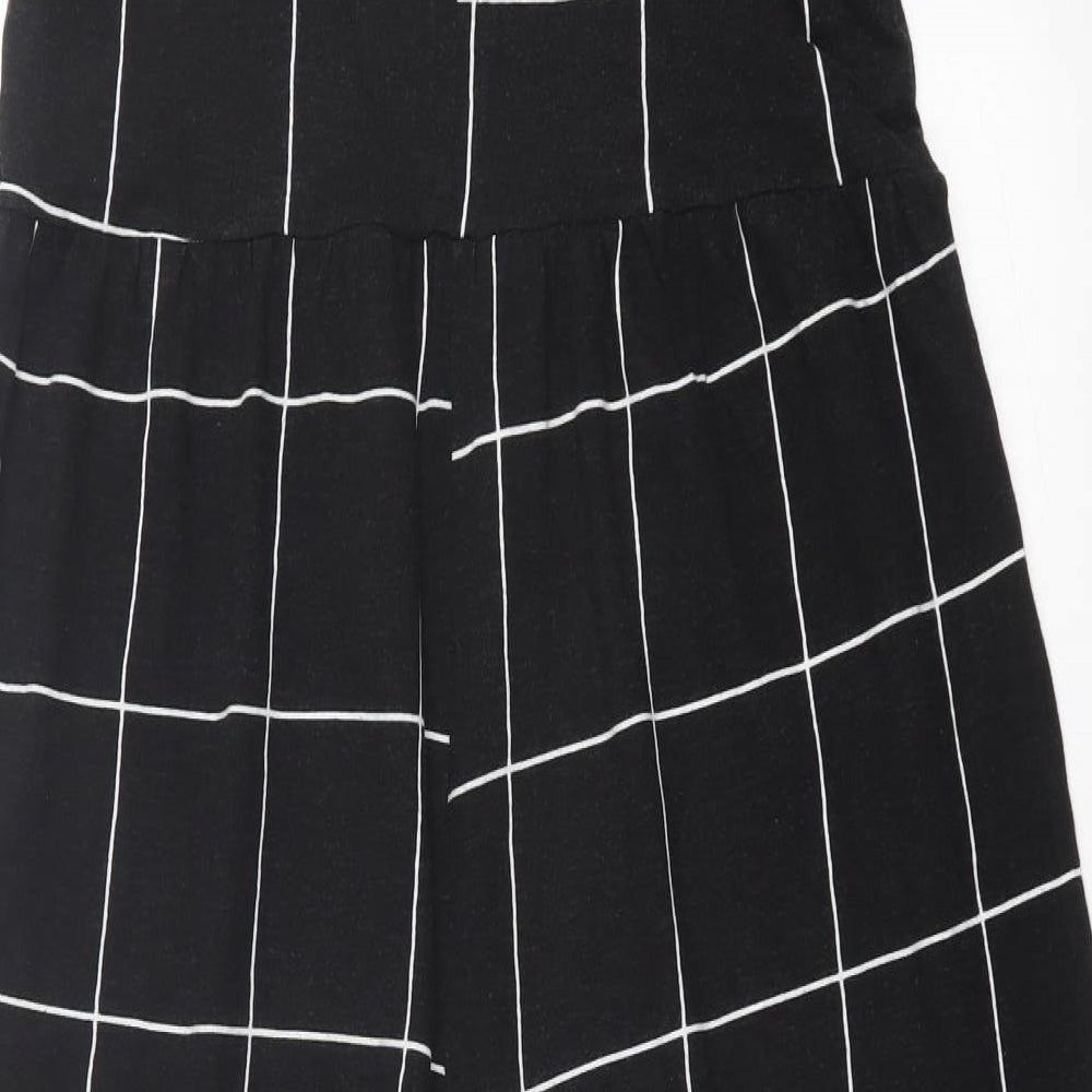 ASOS Womens Black Check Cotton Jumpsuit One-Piece Size 12  Button