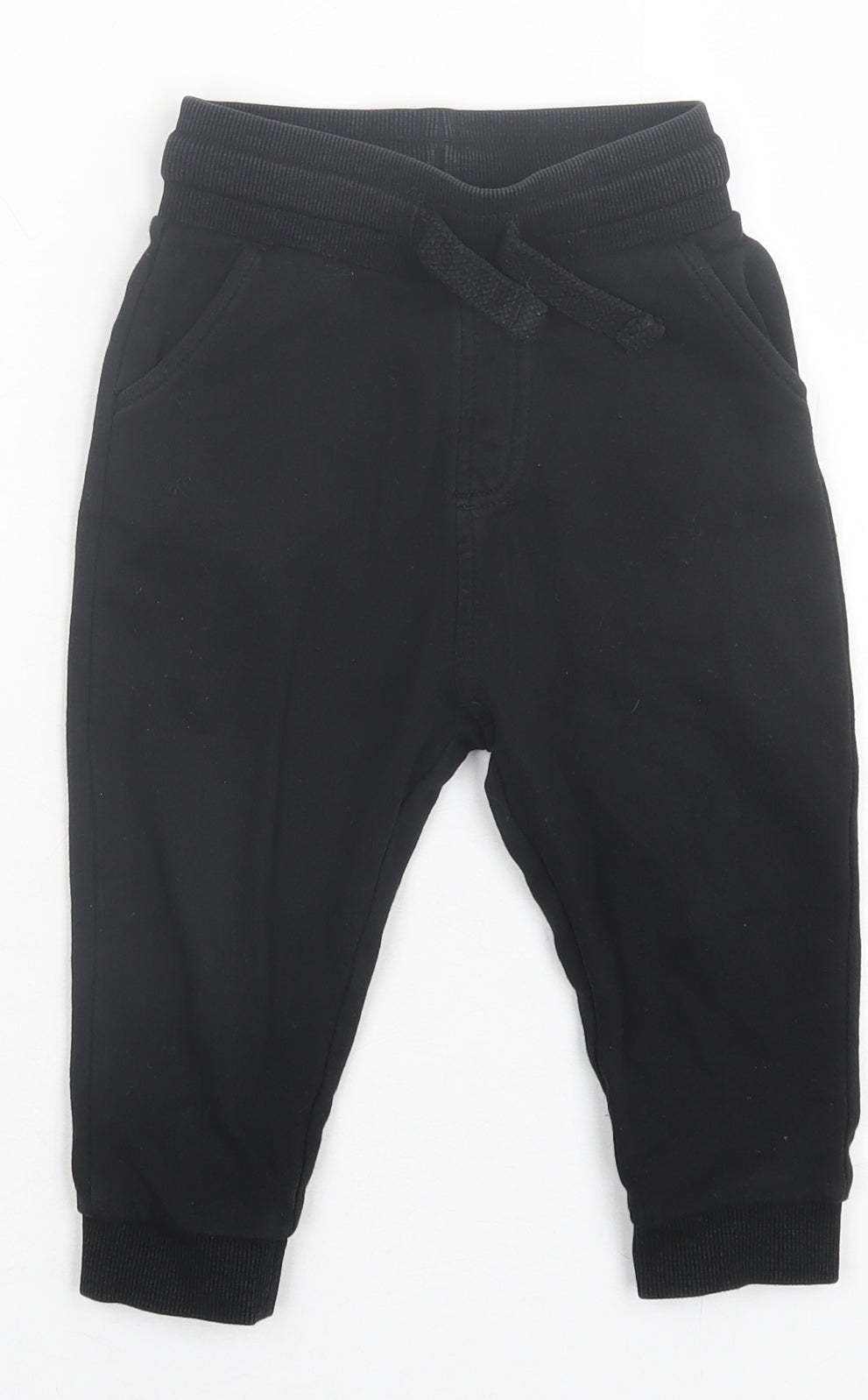 George Boys Black  Cotton Jogger Trousers Size 2 Years  Regular Tie
