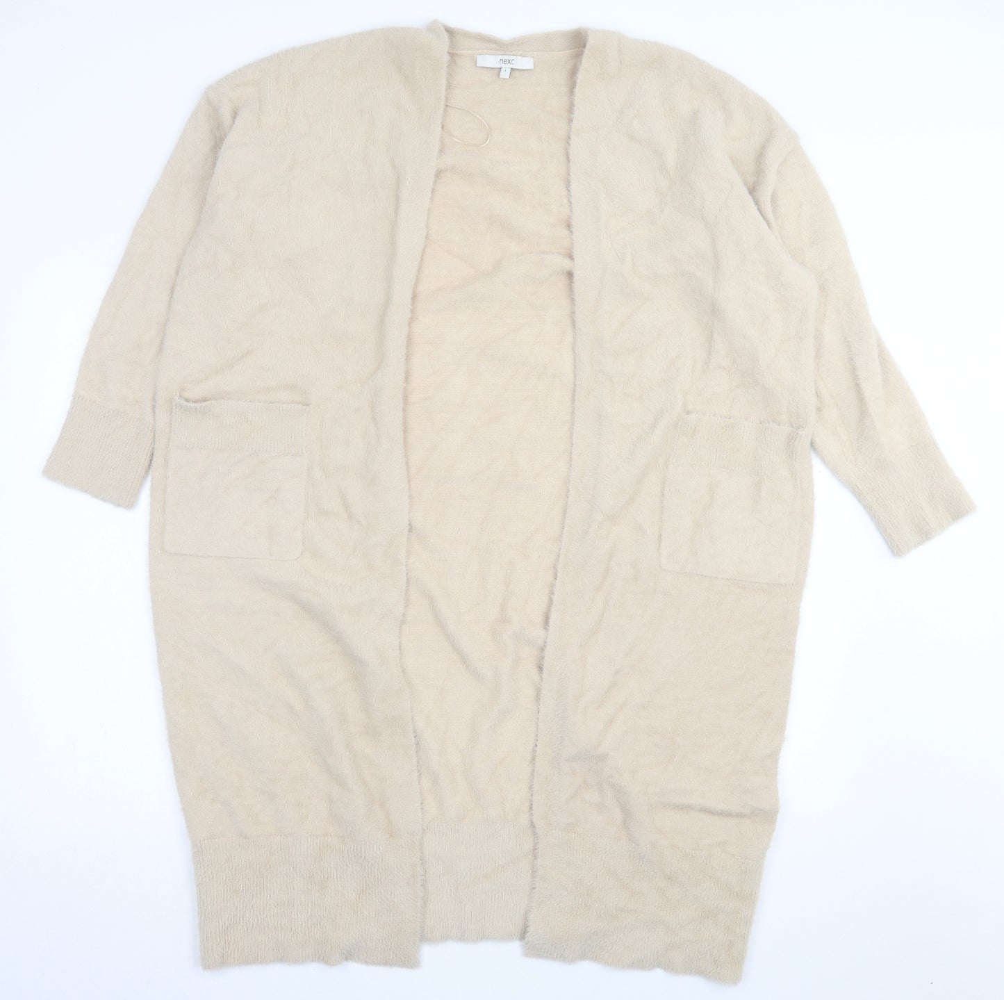 NEXT Womens Beige V-Neck  Viscose Cardigan Jumper Size L