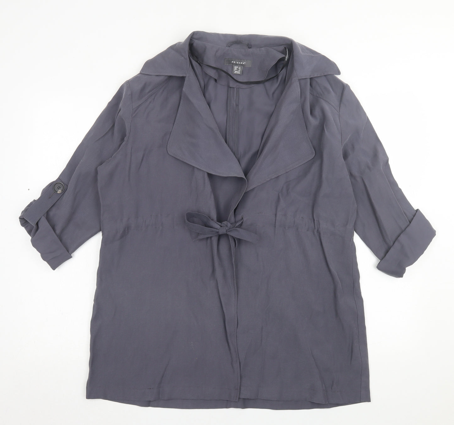 Primark Womens Grey   Jacket  Size 12  Tie