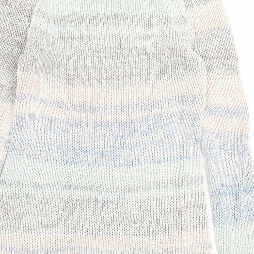 TU Womens Multicoloured Crew Neck Striped Acrylic Pullover Jumper Size 12