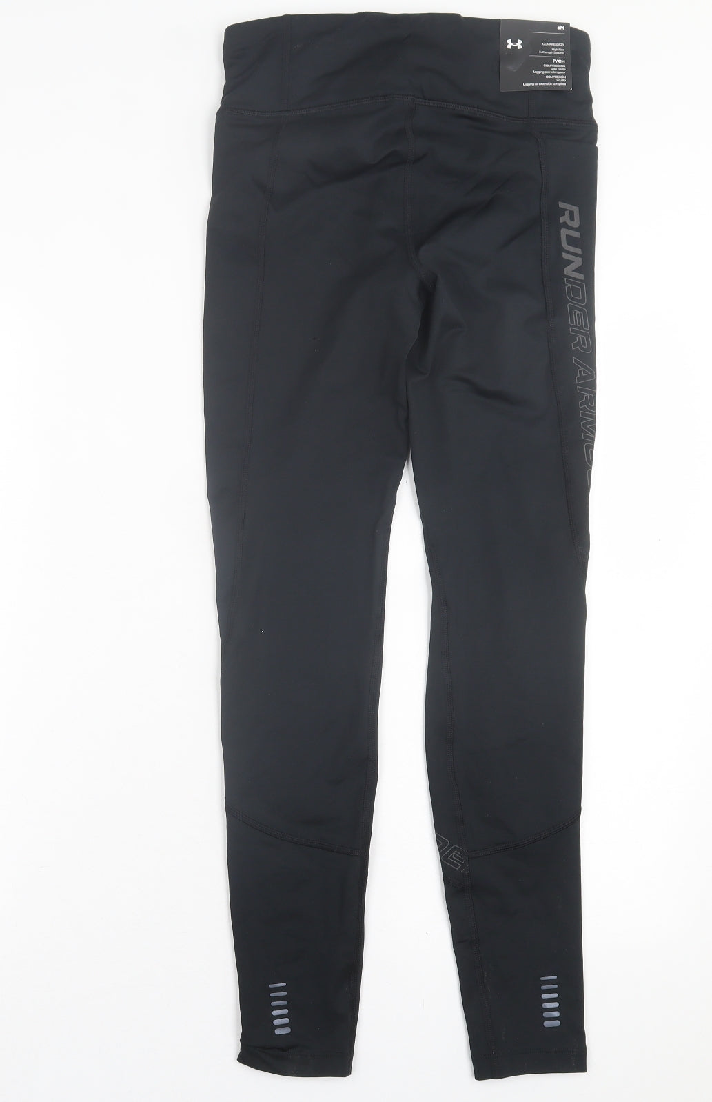 Under armour Womens Black  Polyester Compression Leggings Size S L28 in Regular Tie