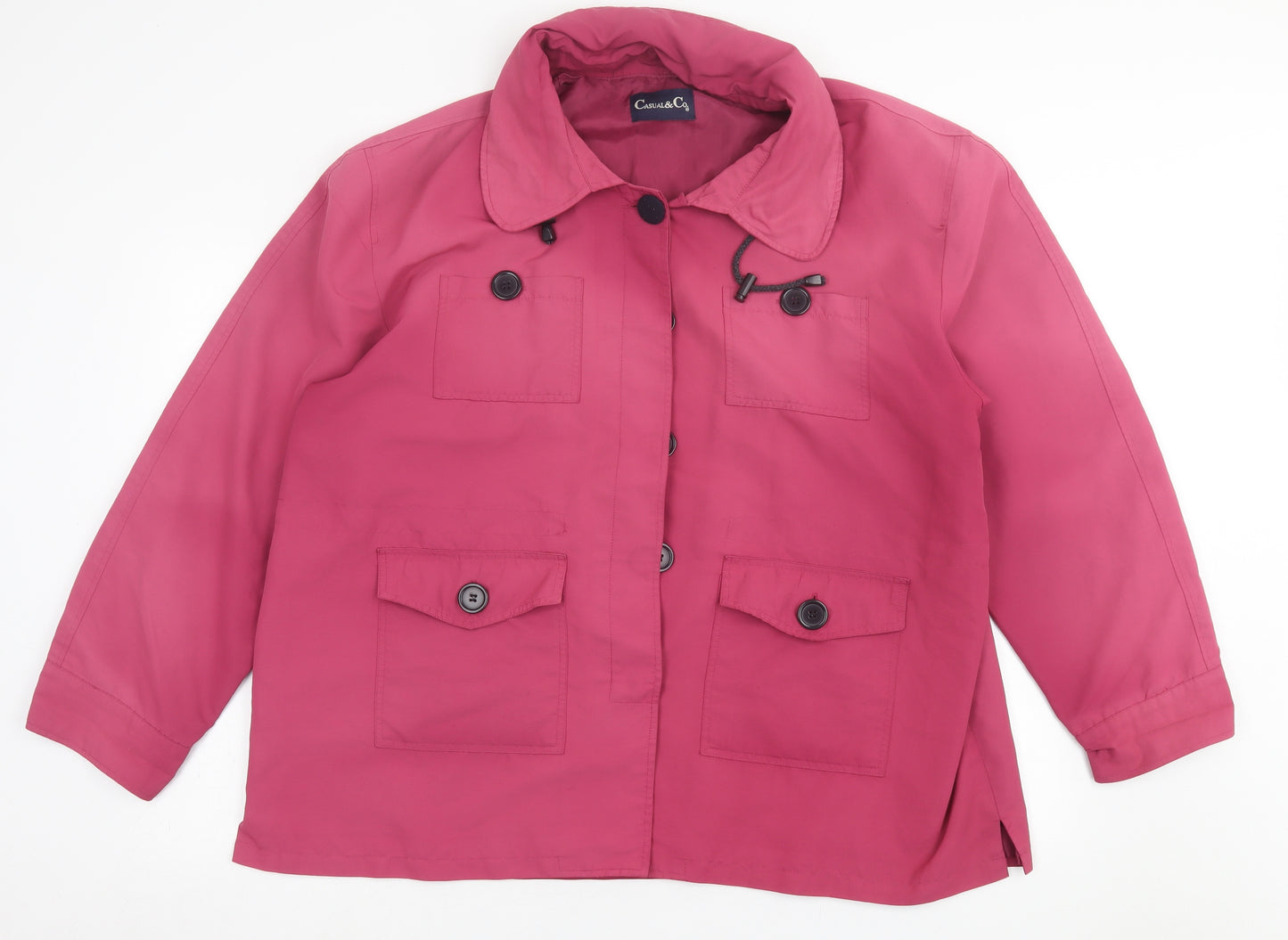 CASUAL&CO Womens Pink   Jacket  Size 2XL  Button