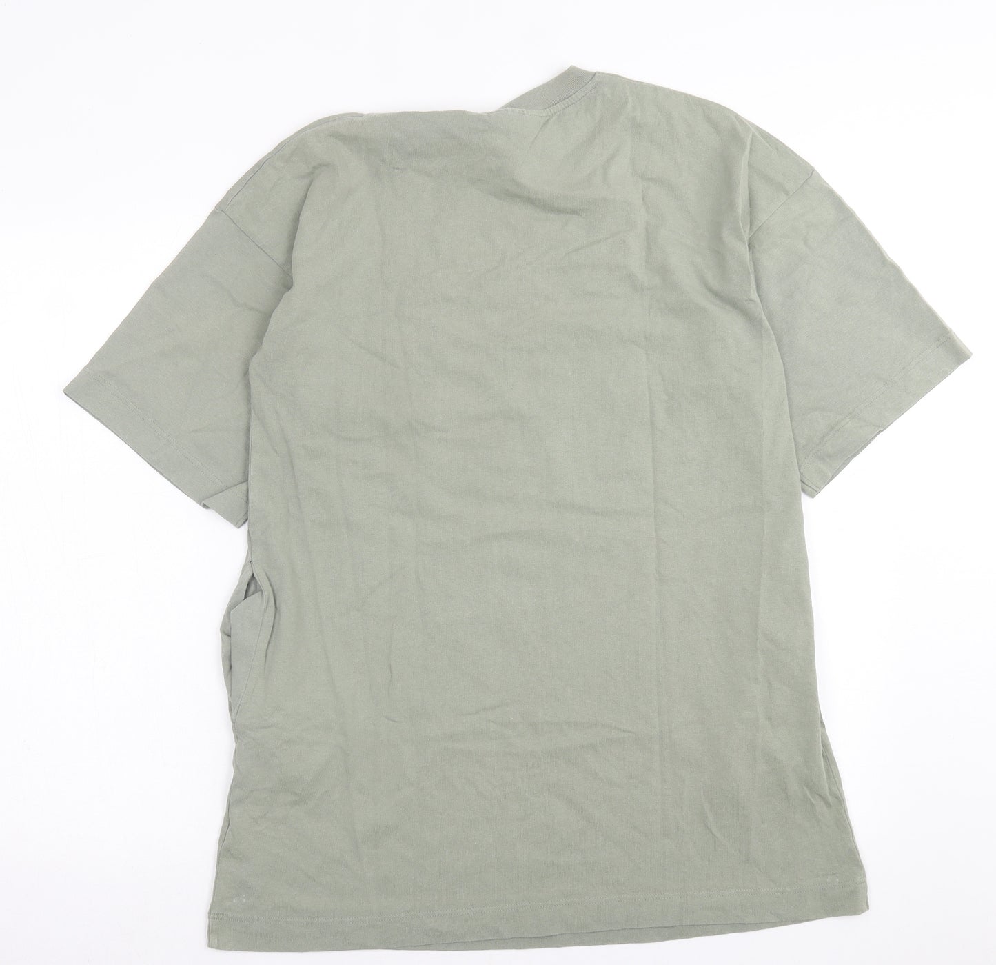 Topshop Womens Green  Cotton T-Shirt Dress  Size XS  Crew Neck Pullover