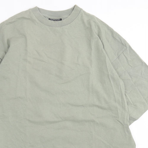Topshop Womens Green  Cotton T-Shirt Dress  Size XS  Crew Neck Pullover
