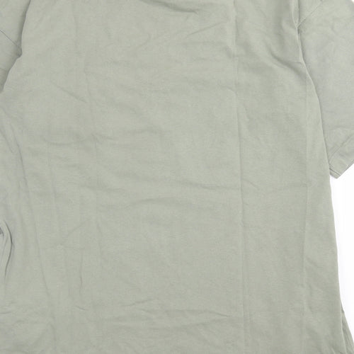 Topshop Womens Green  Cotton T-Shirt Dress  Size XS  Crew Neck Pullover
