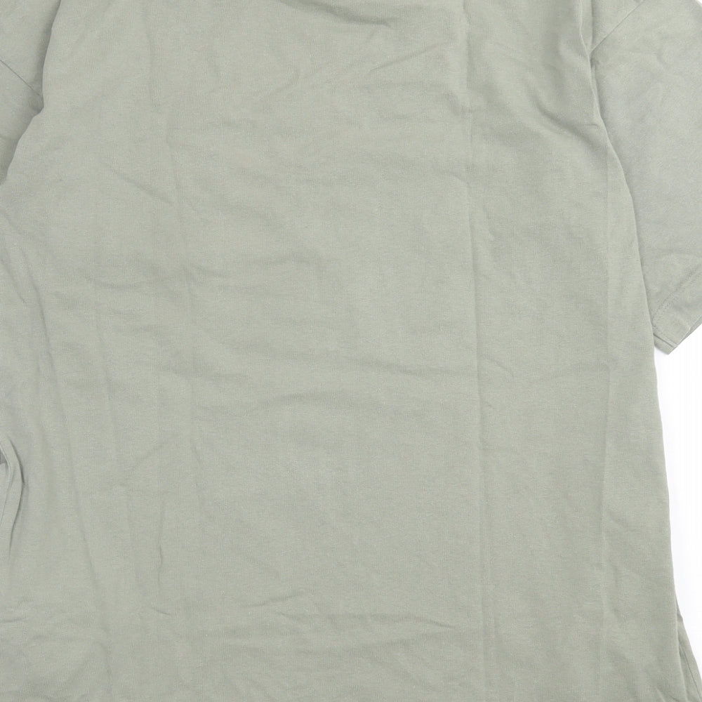 Topshop Womens Green  Cotton T-Shirt Dress  Size XS  Crew Neck Pullover