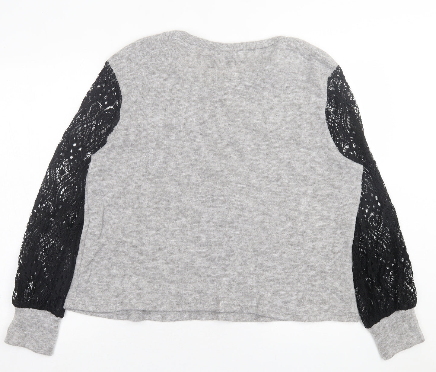 SheIn Womens Grey Crew Neck  Polyester Pullover Jumper Size L