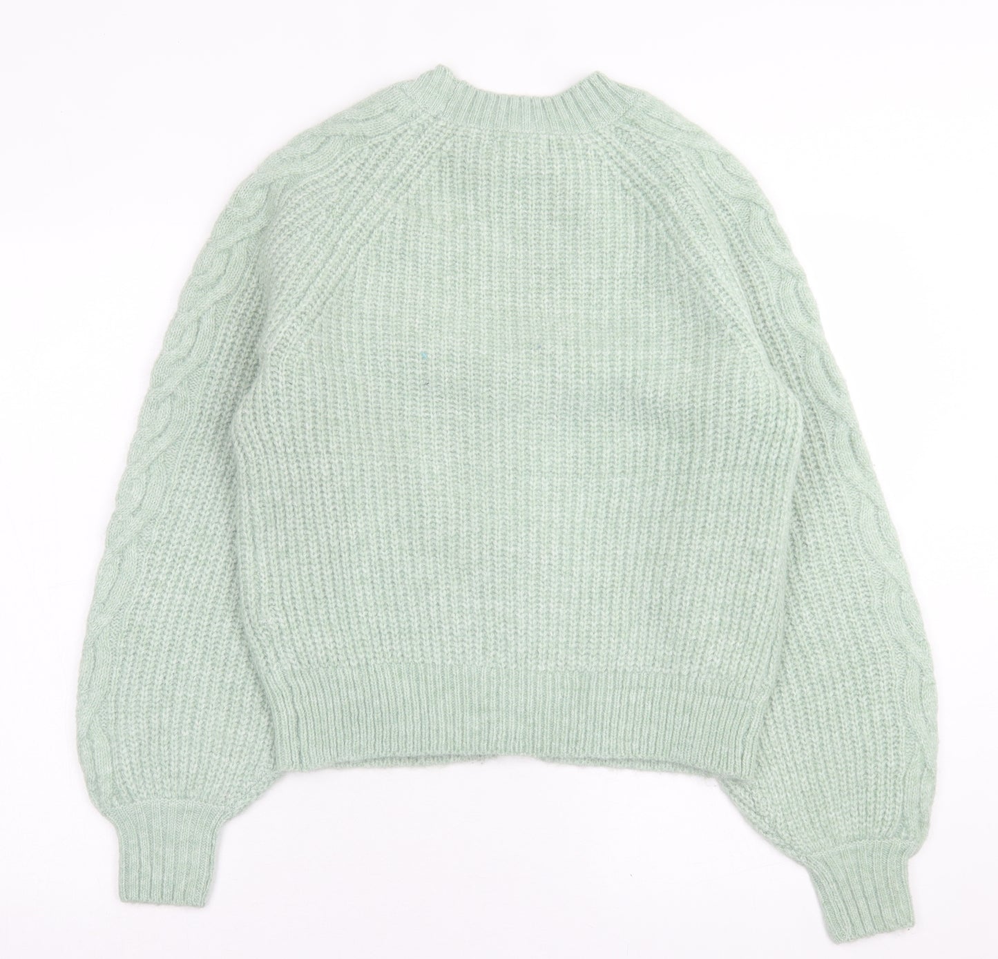 F&F Womens Green V-Neck  Polyester Cardigan Jumper Size S