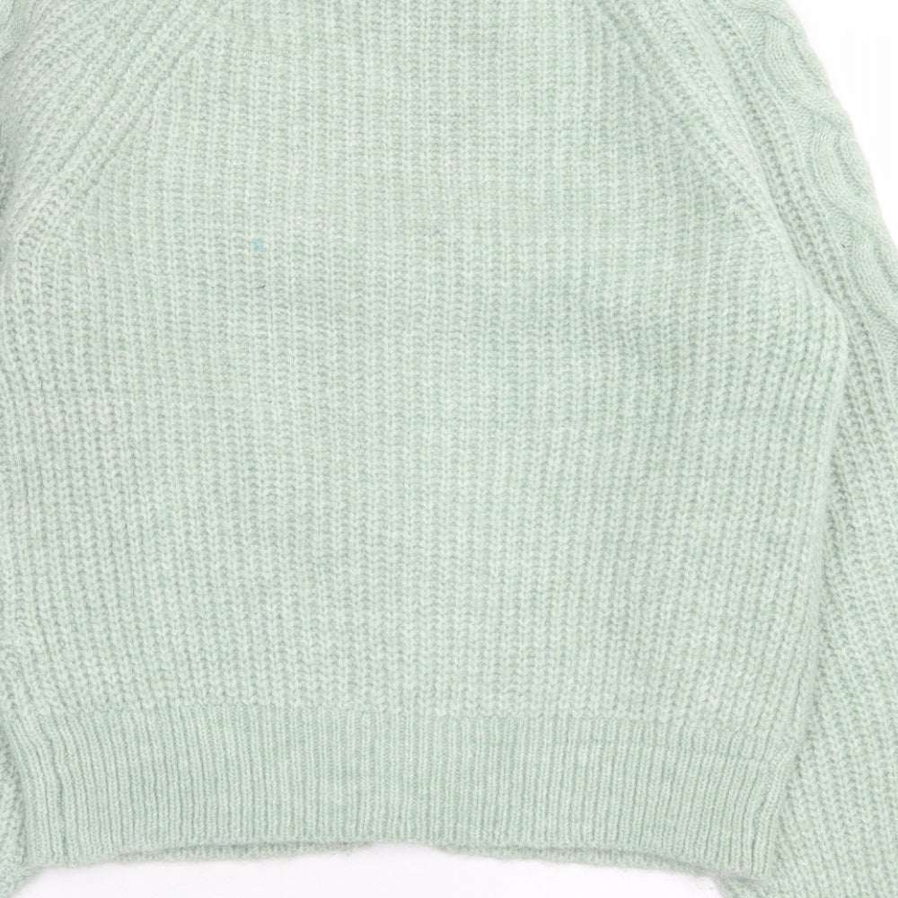 F&F Womens Green V-Neck  Polyester Cardigan Jumper Size S