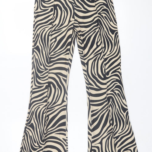 Style Wise Womens Brown Animal Print Polyester Trousers  Size 8 L32 in Regular