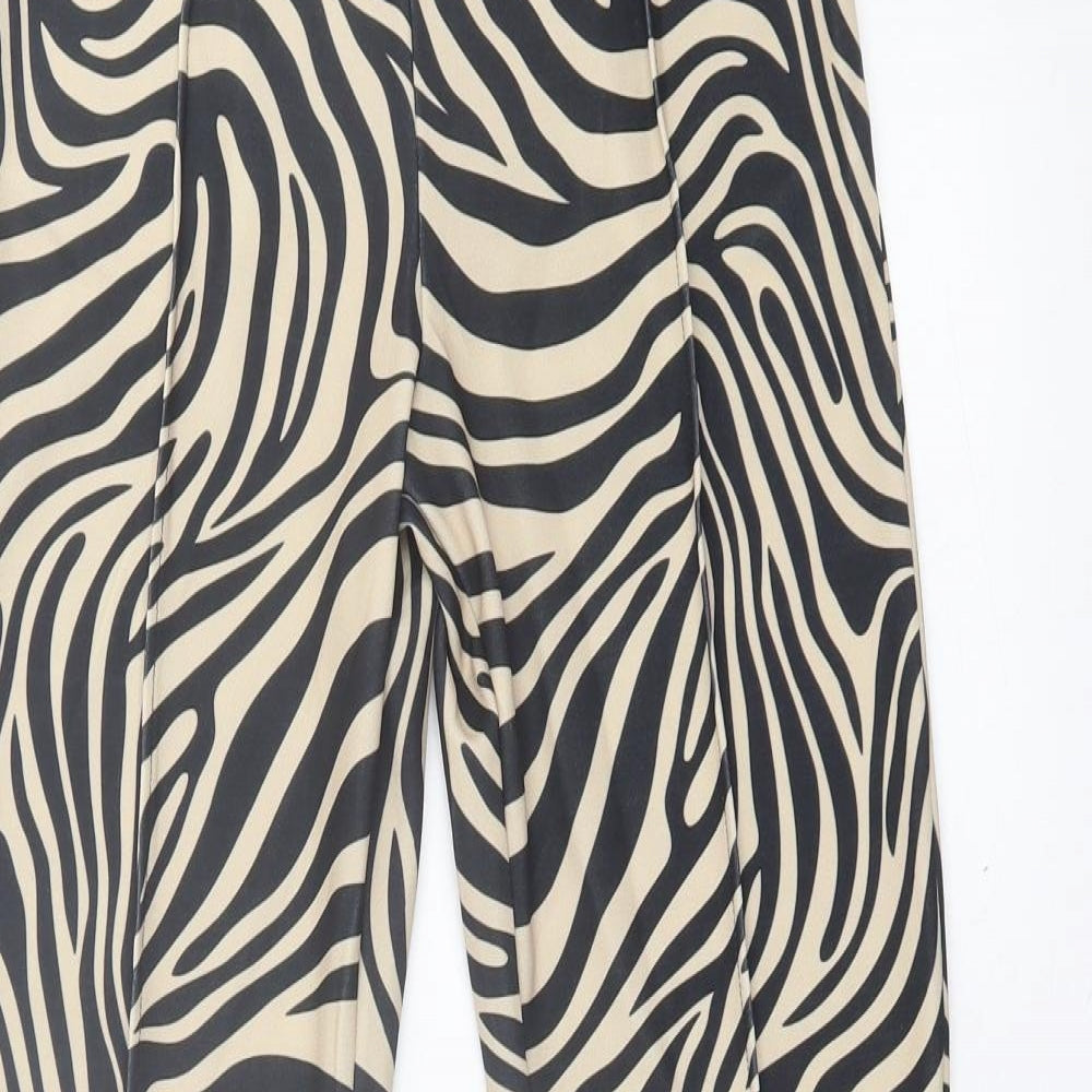 Style Wise Womens Brown Animal Print Polyester Trousers  Size 8 L32 in Regular