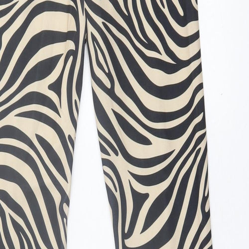 Style Wise Womens Brown Animal Print Polyester Trousers  Size 8 L32 in Regular