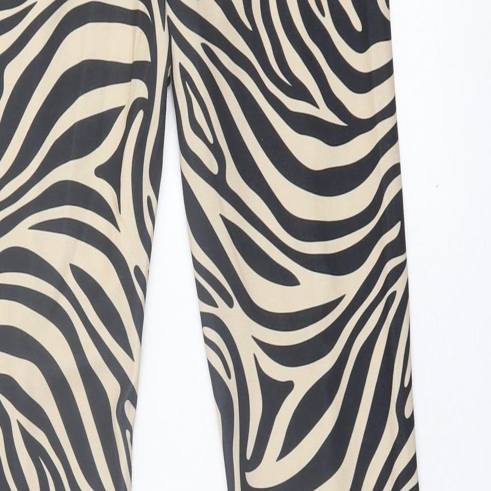 Style Wise Womens Brown Animal Print Polyester Trousers  Size 8 L32 in Regular