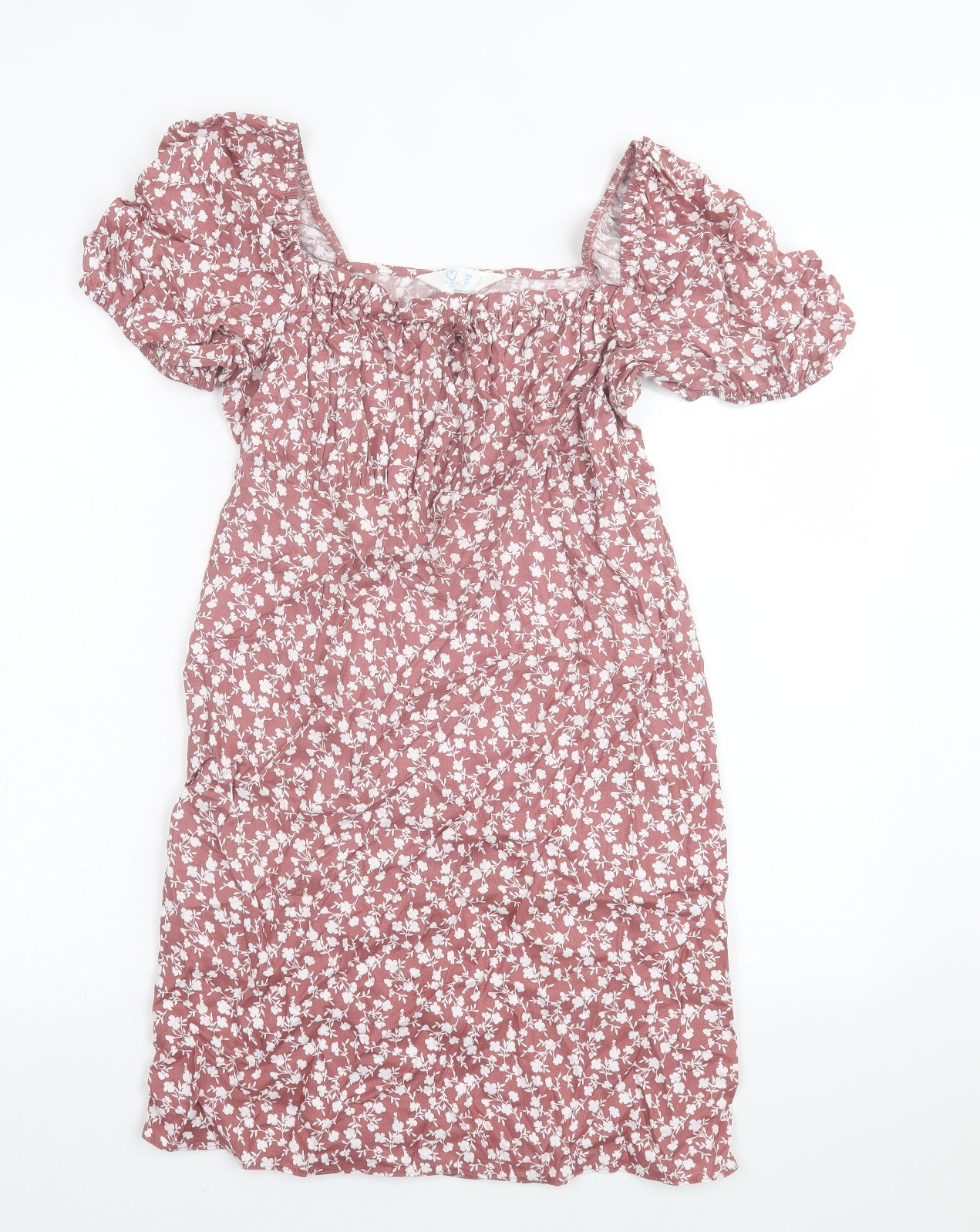 Primark Womens Pink Floral Viscose A-Line  Size 12  Off the Shoulder Pullover