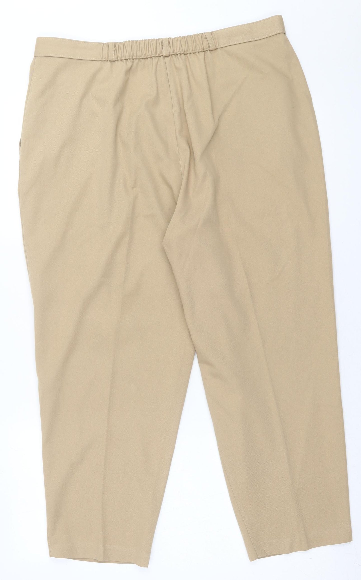 Essentials Womens Beige  Polyester Trousers  Size 18 L25 in Regular Button