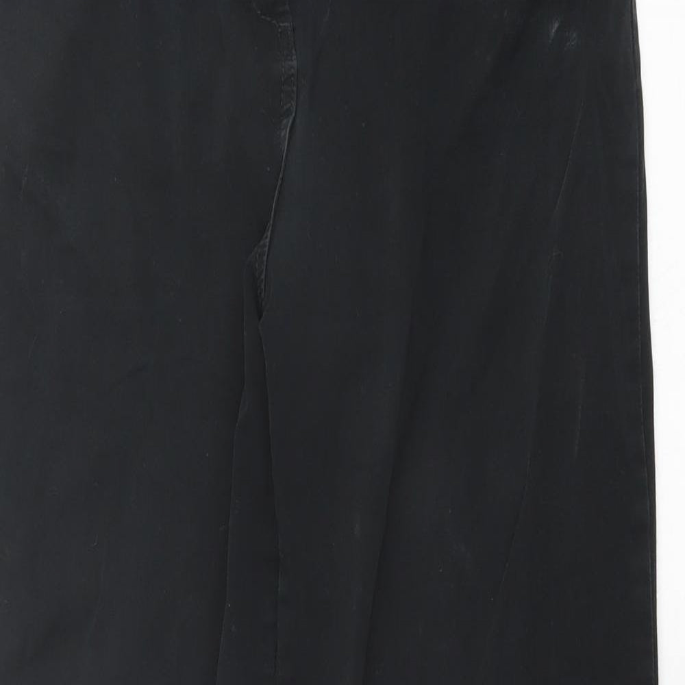 Marks and Spencer Womens Black  Cotton Straight Jeans Size 14 L29 in Regular Button
