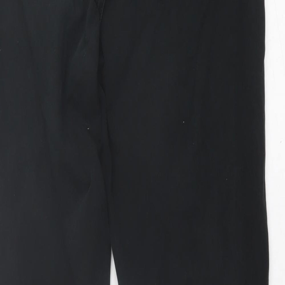 Marks and Spencer Womens Black  Cotton Straight Jeans Size 14 L29 in Regular Button