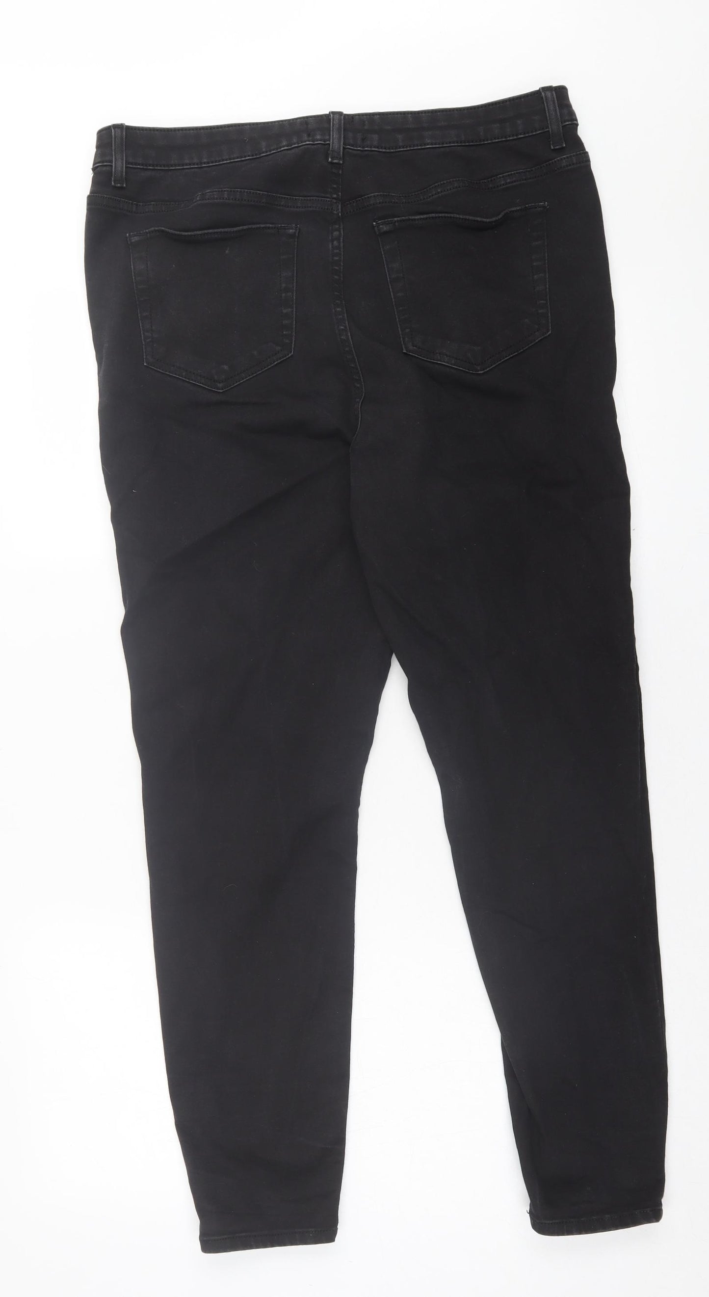 ASOS Womens Black  Cotton Skinny Jeans Size 18 L27 in Regular Button