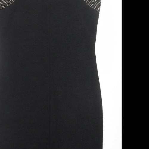 H&M Womens Black  Polyester A-Line  Size M  V-Neck Pullover
