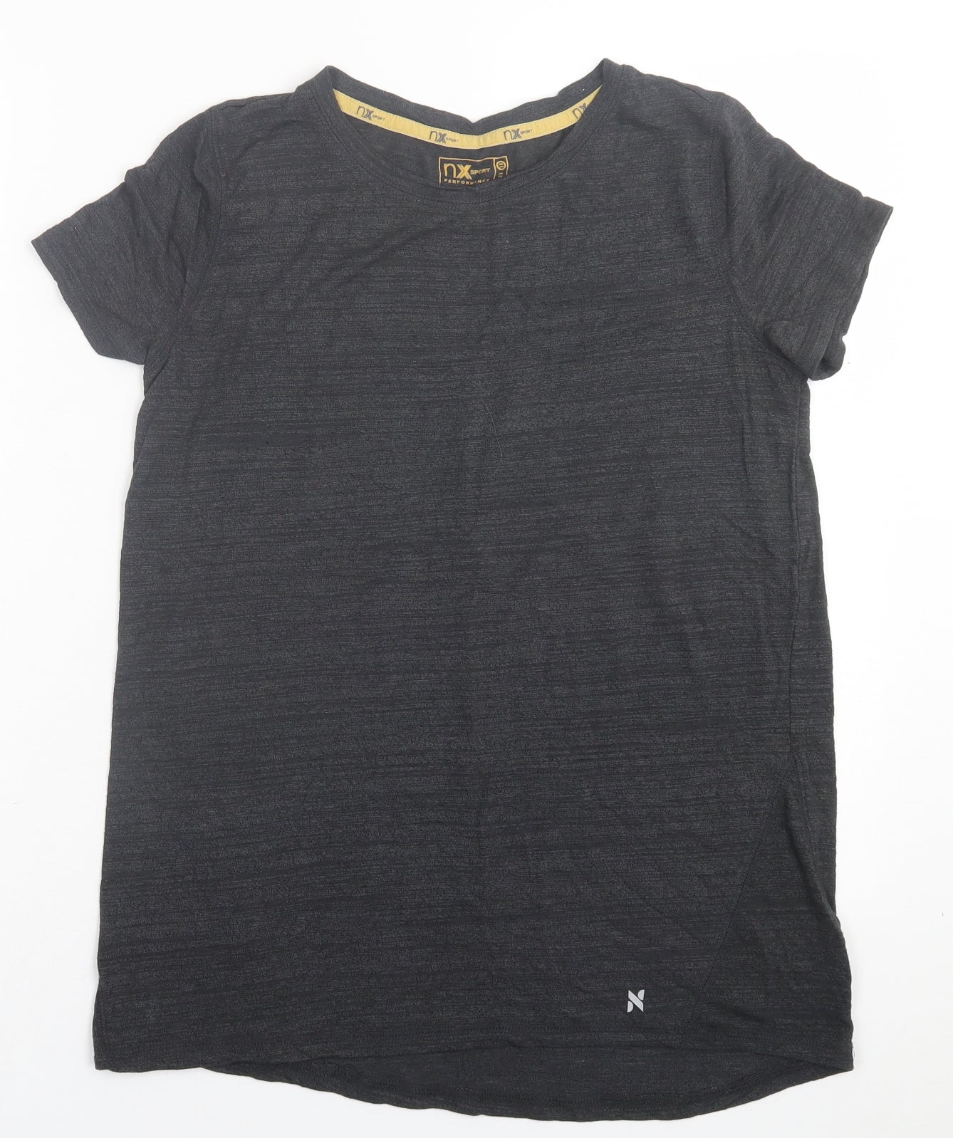 NEXT Womens Grey  Viscose Basic T-Shirt Size 10 Crew Neck Pullover