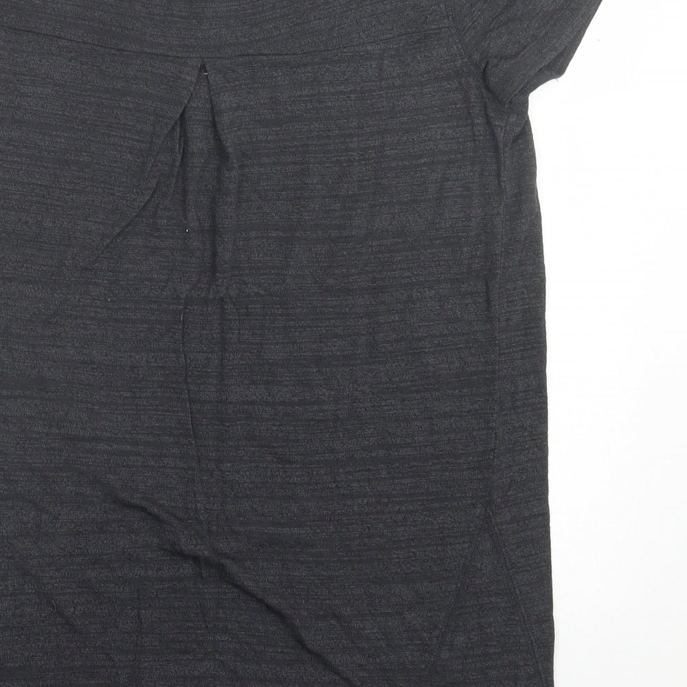 NEXT Womens Grey  Viscose Basic T-Shirt Size 10 Crew Neck Pullover
