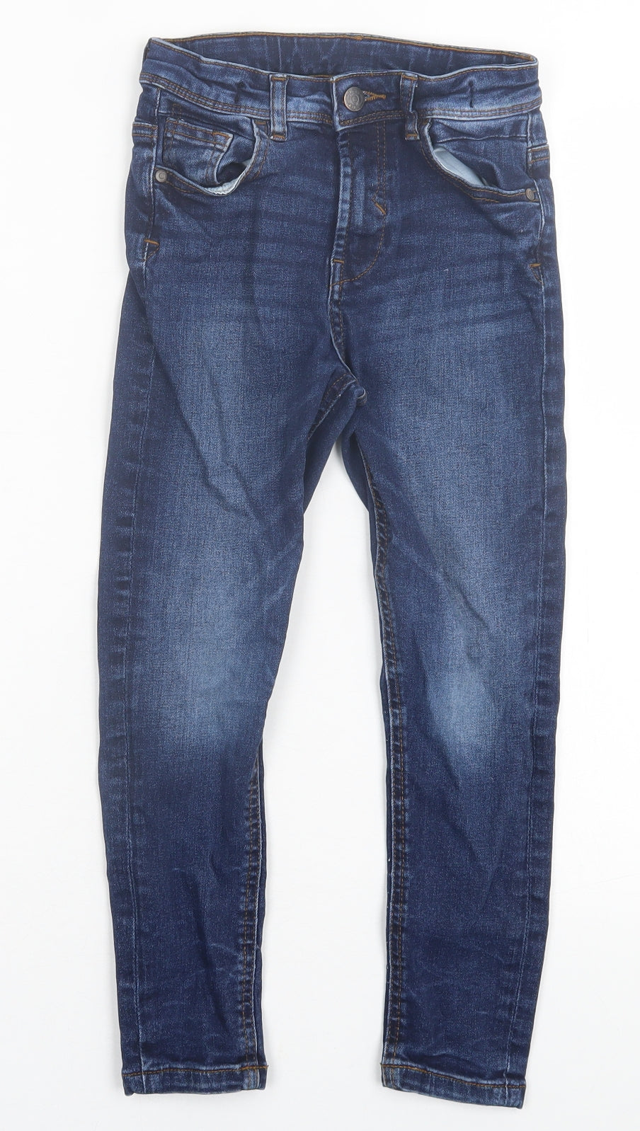 geoge Boys Blue  Cotton Straight Jeans Size 7-8 Years  Regular Button