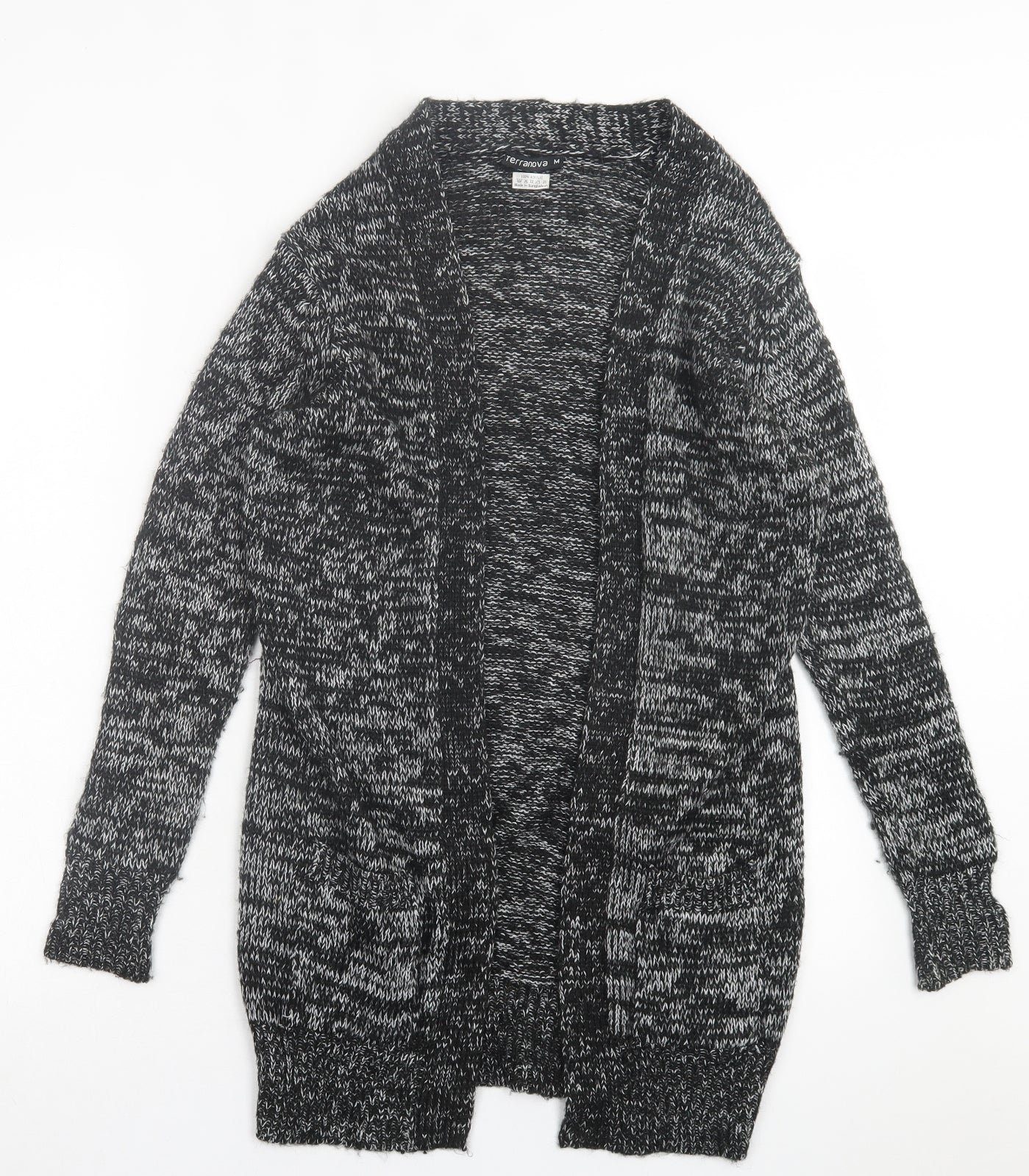 Terranova Womens Grey V-Neck  Acrylic Cardigan Jumper Size M