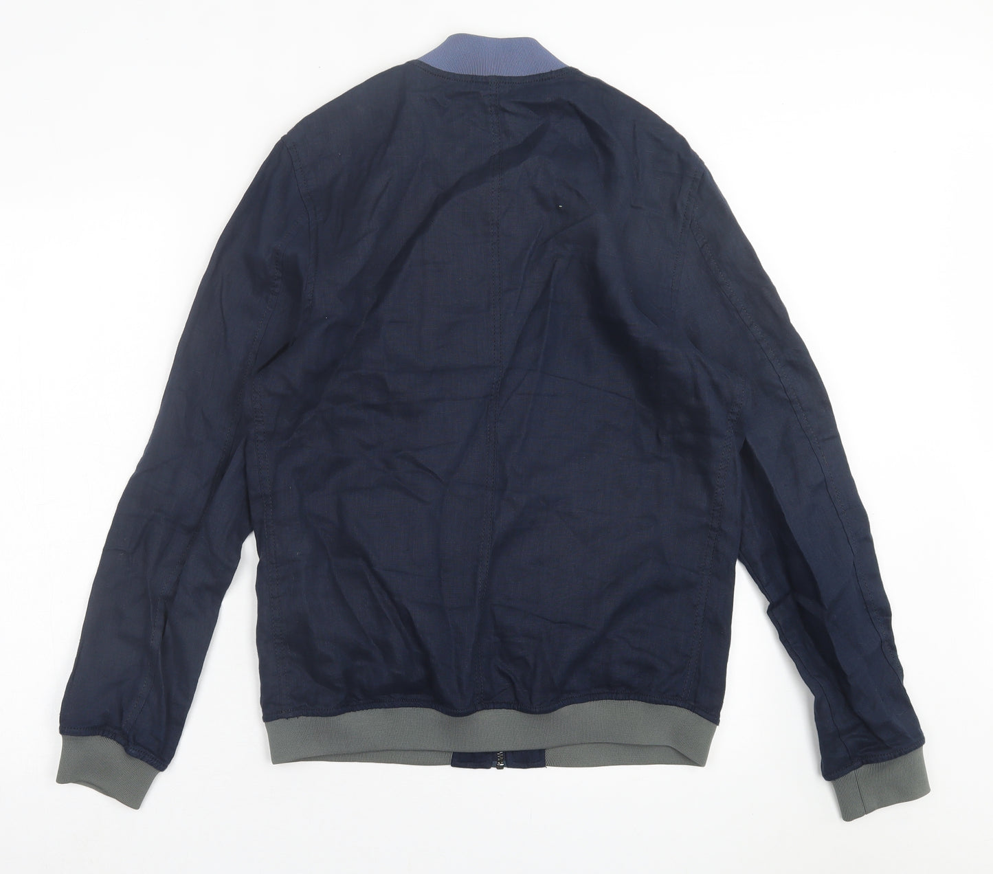 Zara Mens Blue   Bomber Jacket Jacket Size L  Zip