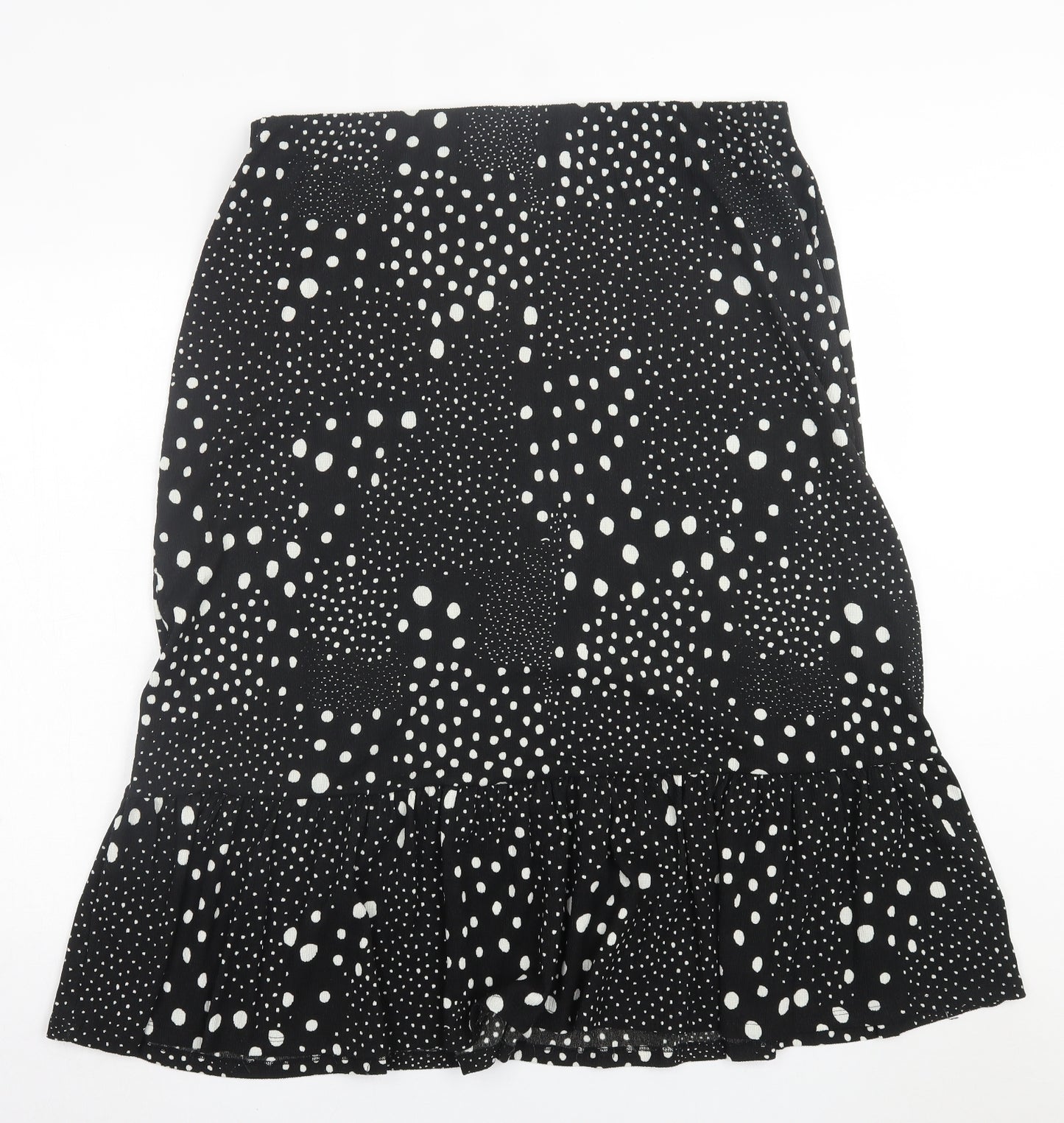 bonmarch Womens Black Polka Dot Polyester A-Line Skirt Size 18