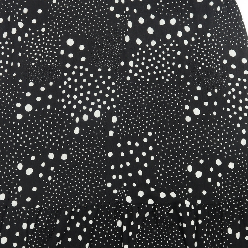 bonmarch Womens Black Polka Dot Polyester A-Line Skirt Size 18