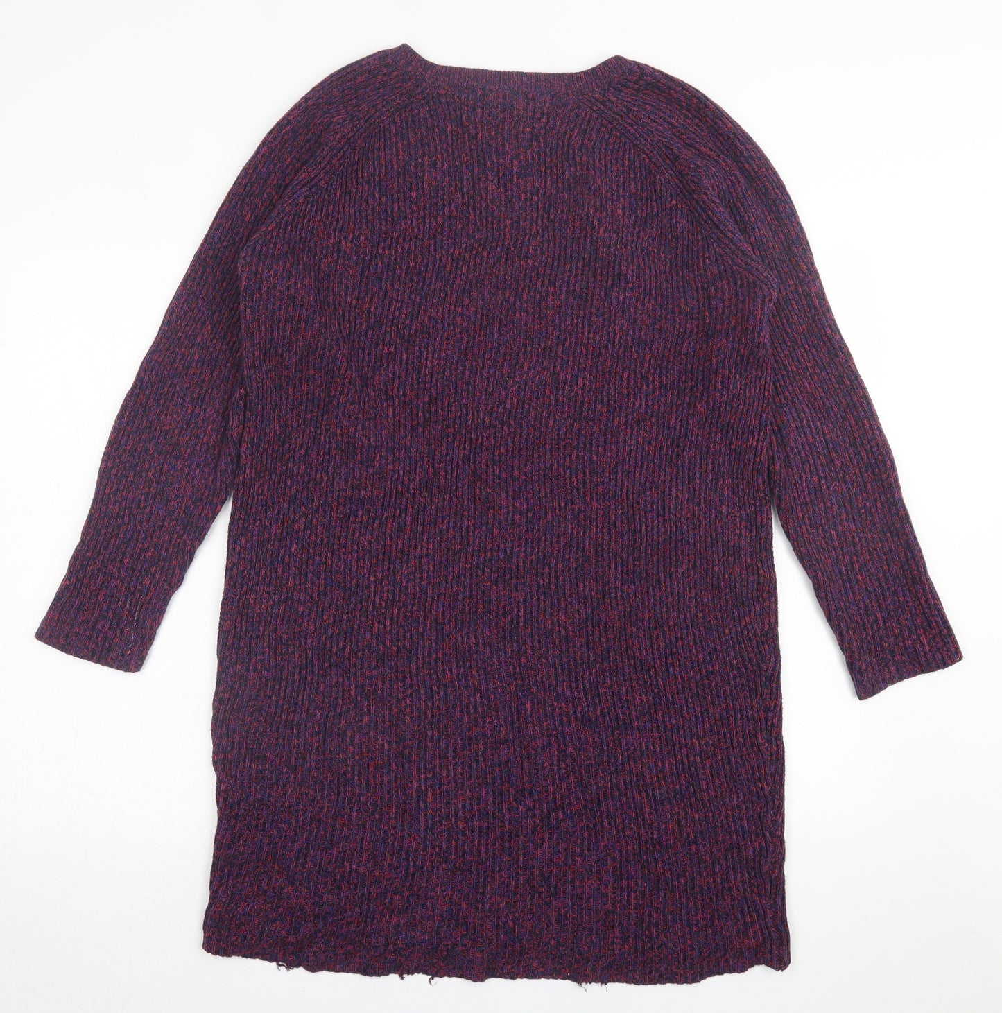 French Connection Womens Purple  Cotton Jumper Dress  Size 10  V-Neck Pullover