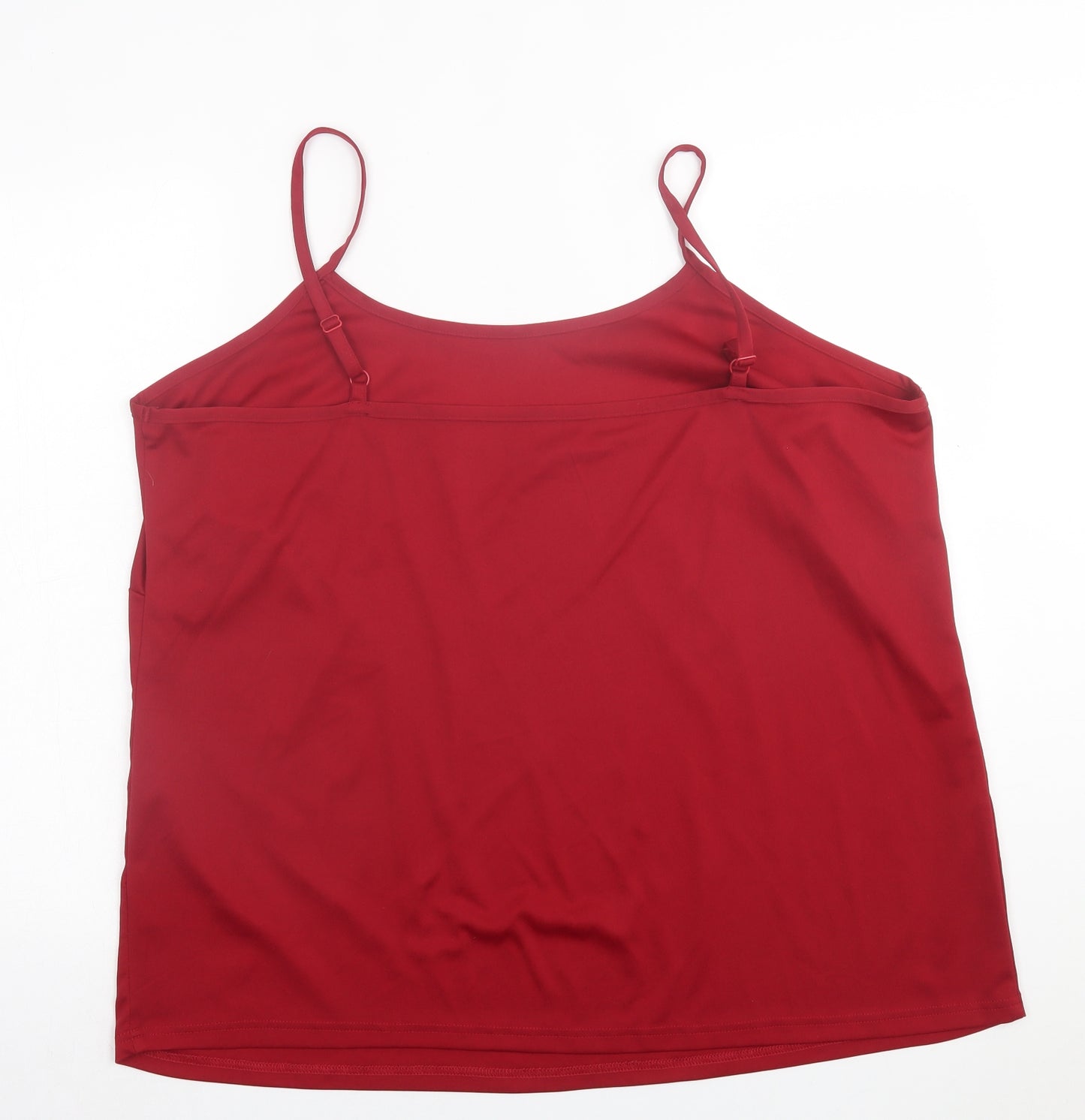 Nightingales Womens Red  Polyester Basic Tank Size 28 Scoop Neck