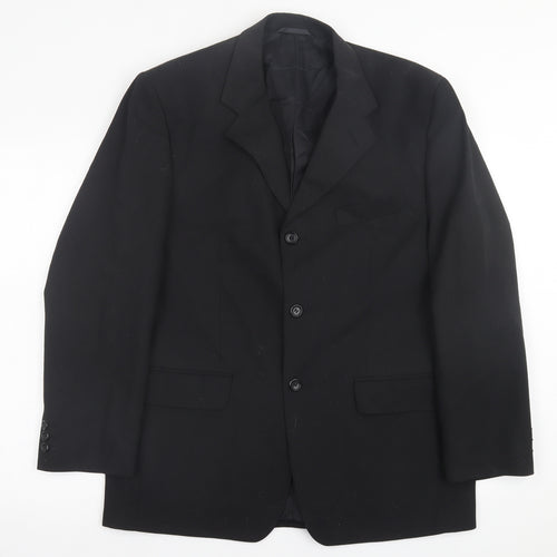 Johnathan Adams Mens Black  Polyester Jacket Suit Jacket Size 40