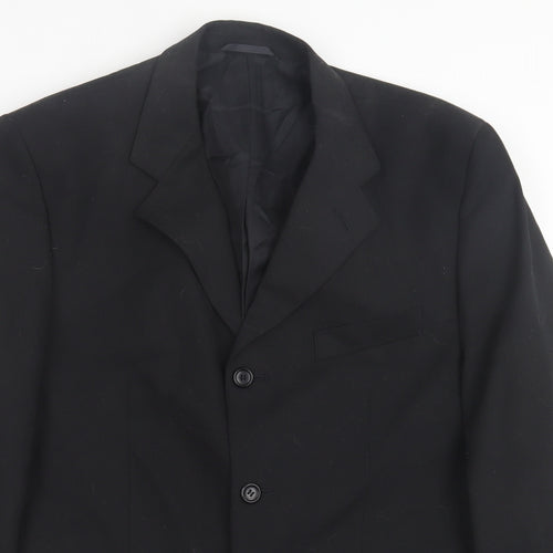Johnathan Adams Mens Black  Polyester Jacket Suit Jacket Size 40