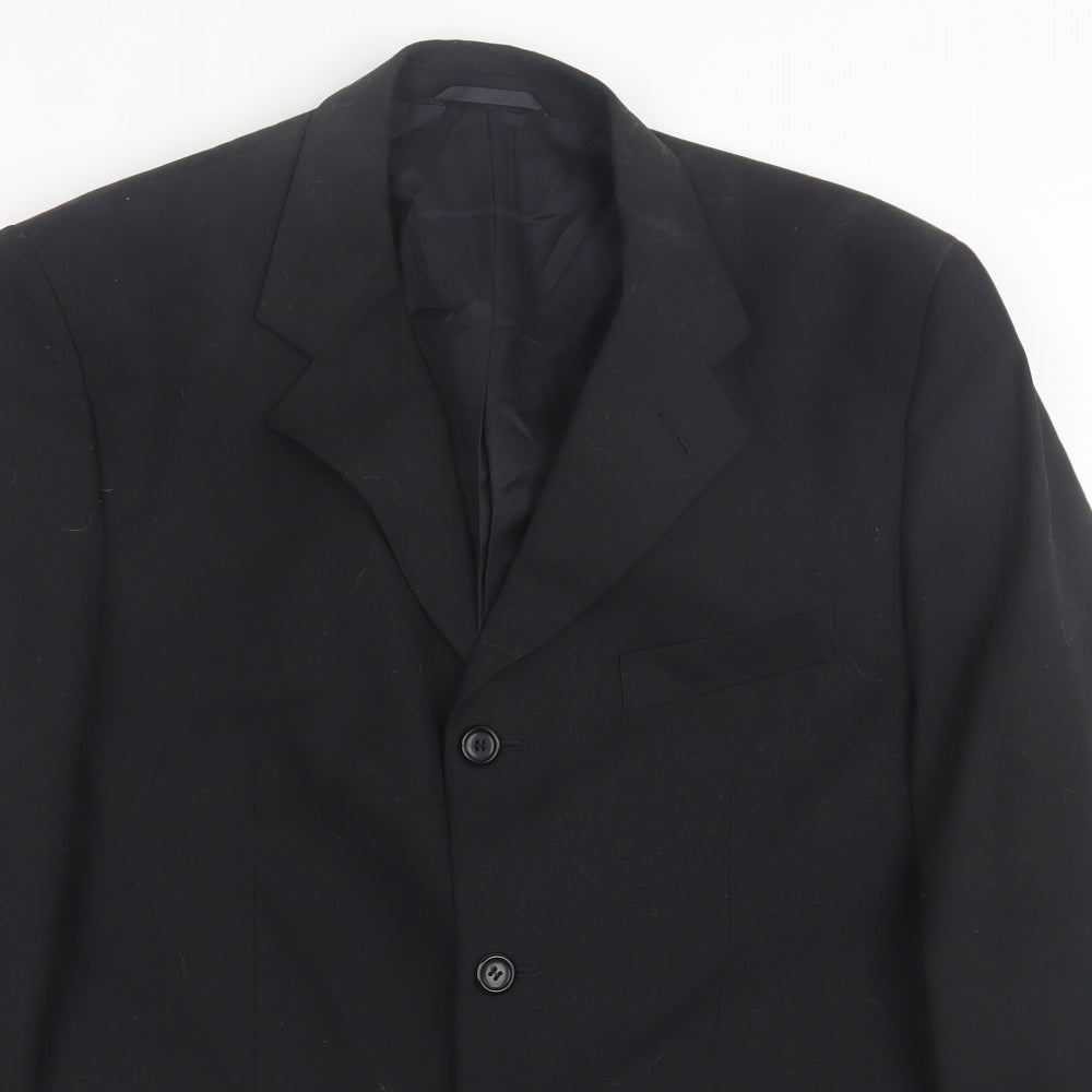 Johnathan Adams Mens Black  Polyester Jacket Suit Jacket Size 40