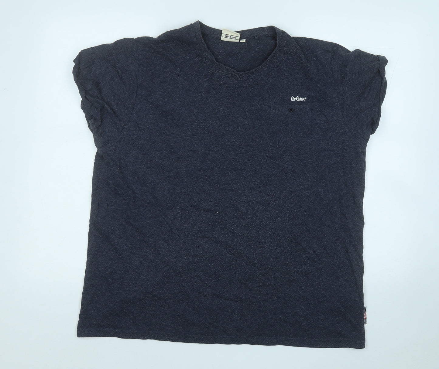 Lee Cooper Mens Blue  Cotton  T-Shirt Size XL Round Neck
