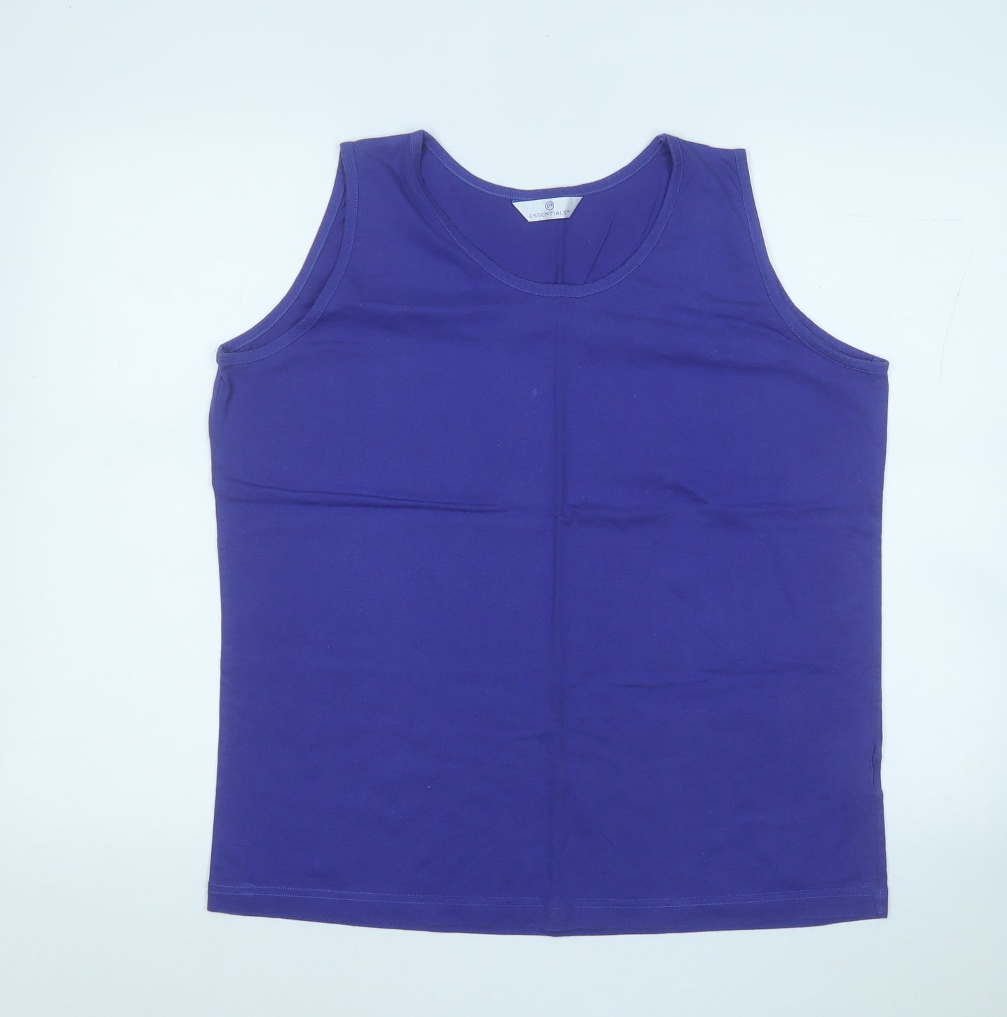 Essentials Womens Purple  Cotton Basic Tank Size 18 Round Neck