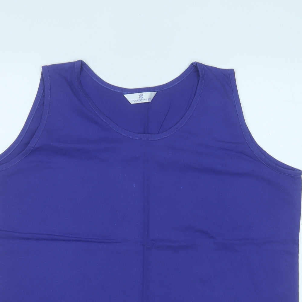 Essentials Womens Purple  Cotton Basic Tank Size 18 Round Neck