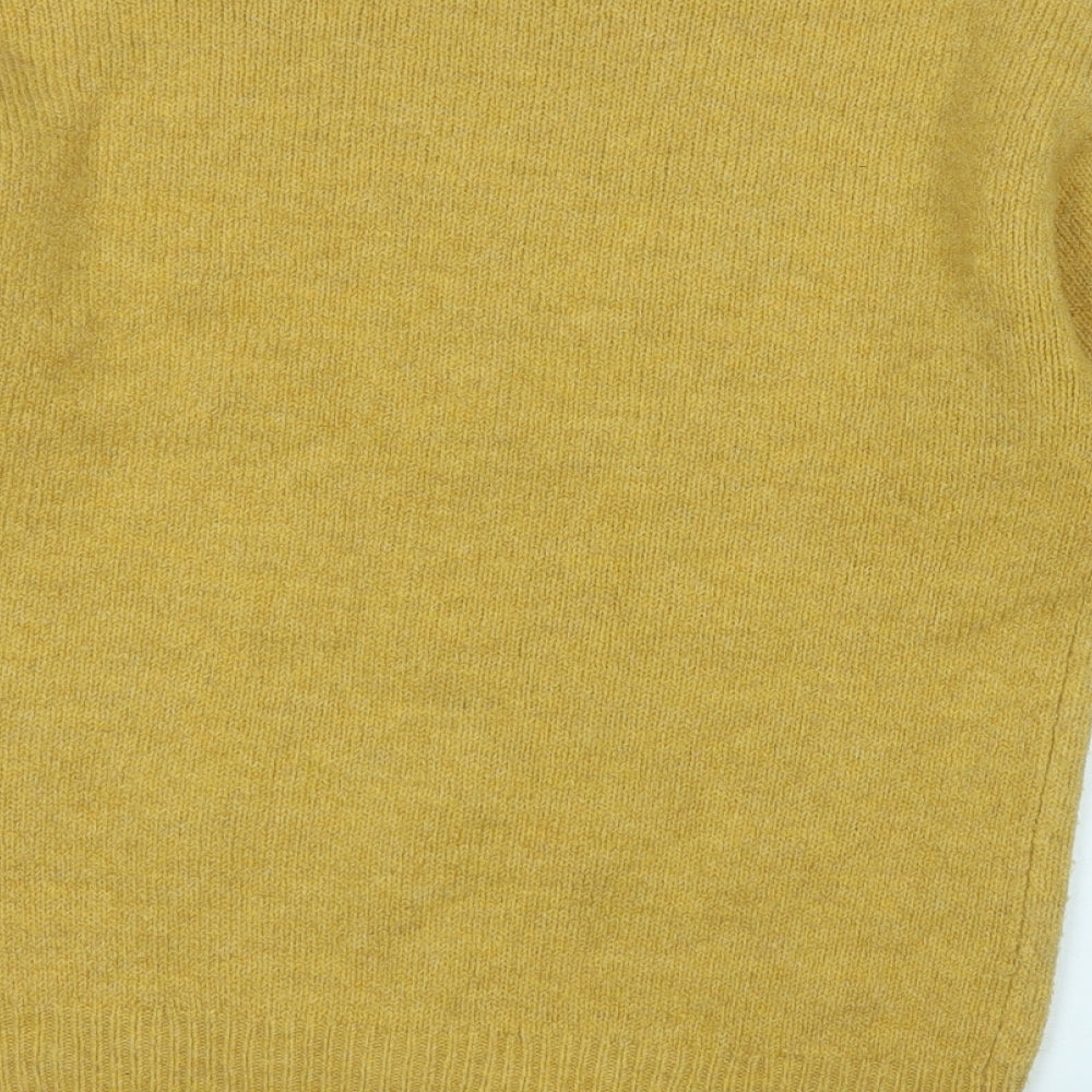 George Mens Yellow Round Neck  Polyester Pullover Jumper Size S