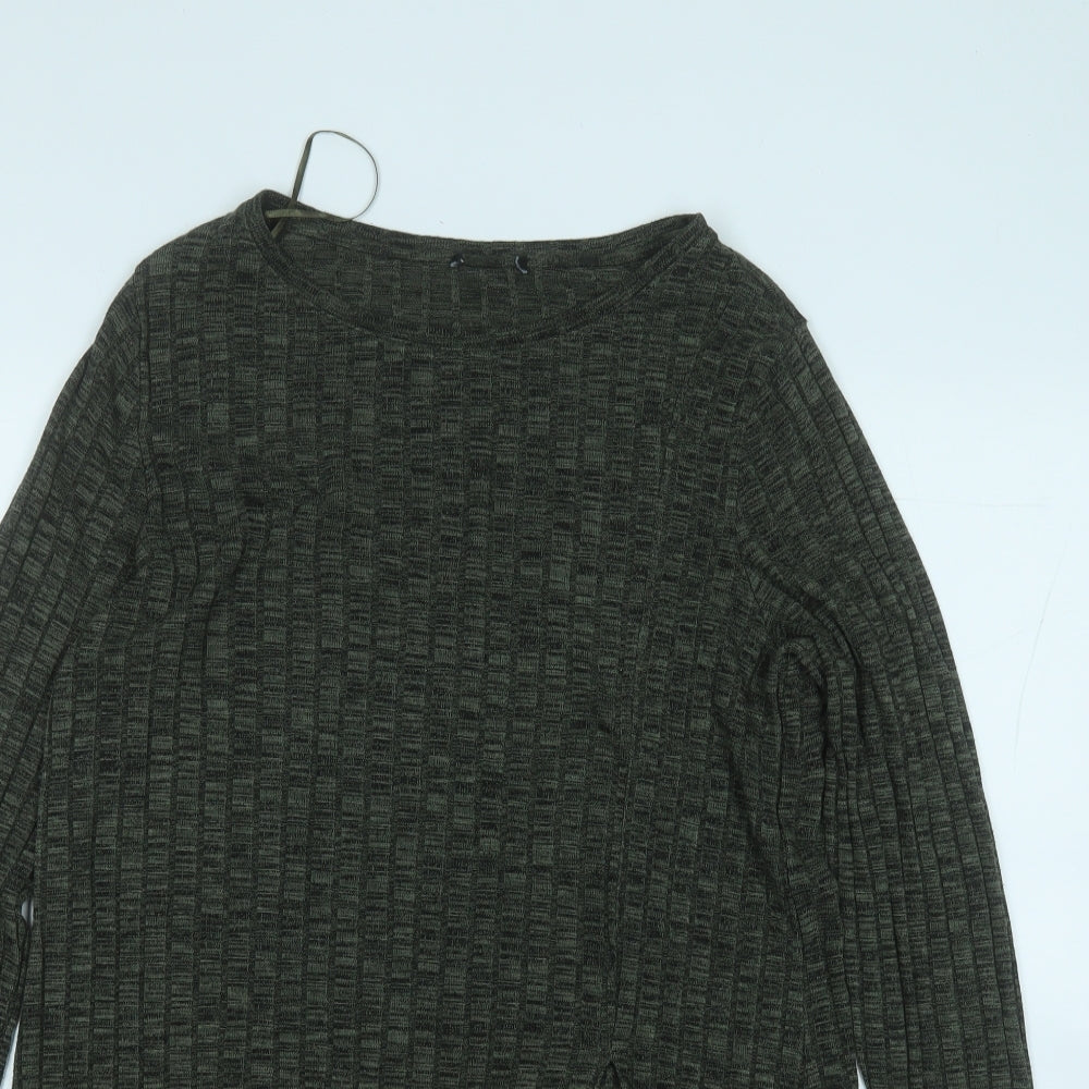 New Look Womens Green Round Neck  Viscose Pullover Jumper Size 14