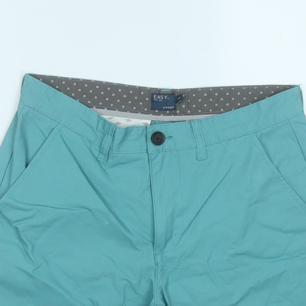 Easy Mens Blue  Cotton Chino Shorts Size 30 in  Regular